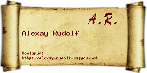 Alexay Rudolf névjegykártya