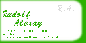 rudolf alexay business card